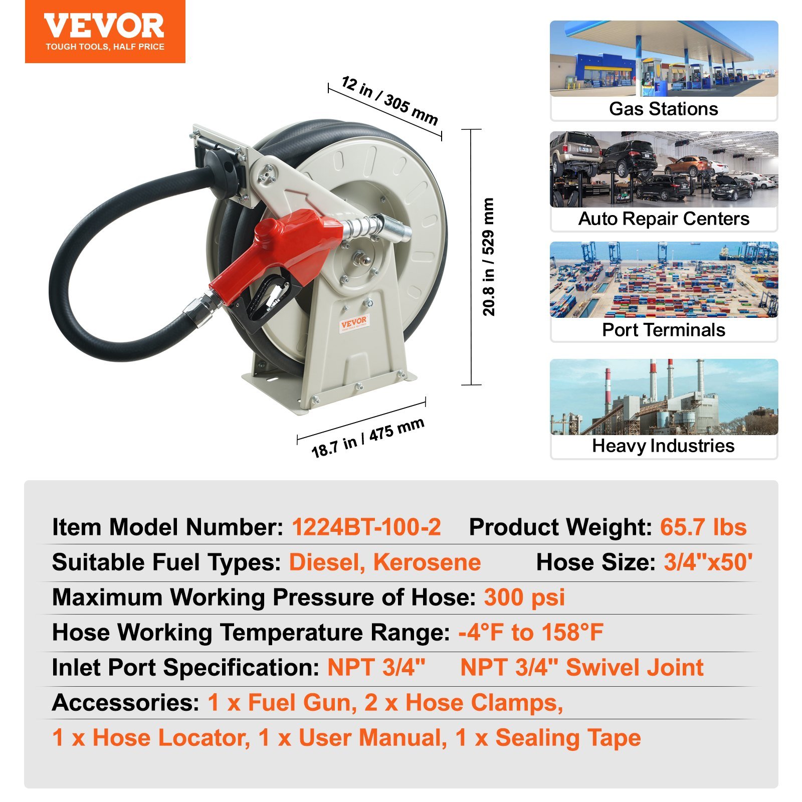 VEVOR Fuel Hose Reel
