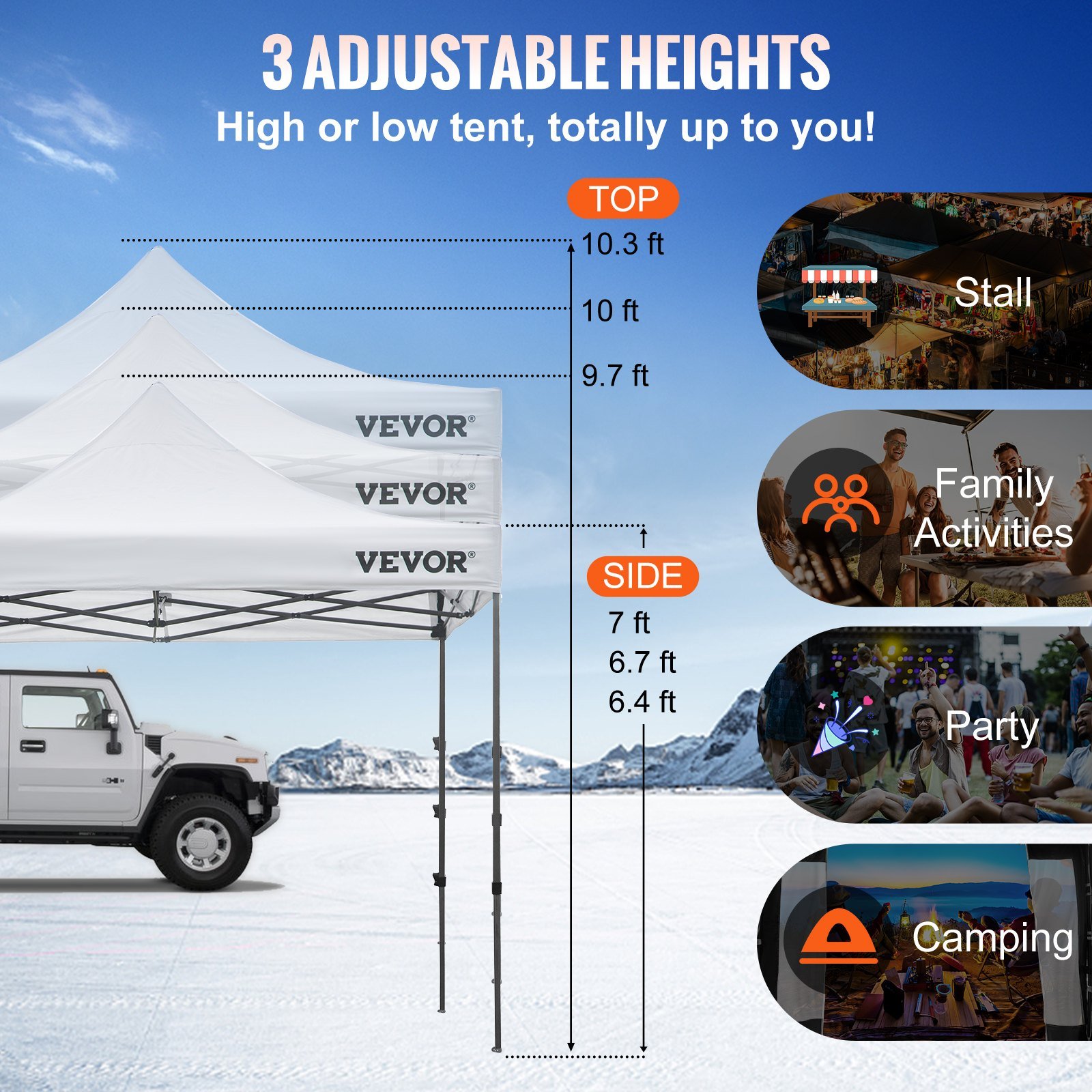 VEVOR 10 x 10 FT Pop Up Canopy Tent